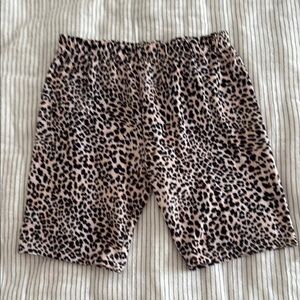 Juicy Couture Girls Brown and Black Bike Shorts Leopard Print